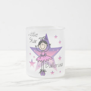Caneca De Café Vidro Jateado Bailarina Little Star-Cabelo Preto