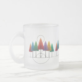 Caneca De Café Vidro Jateado Balance in Color – A Geometric Forest Dream