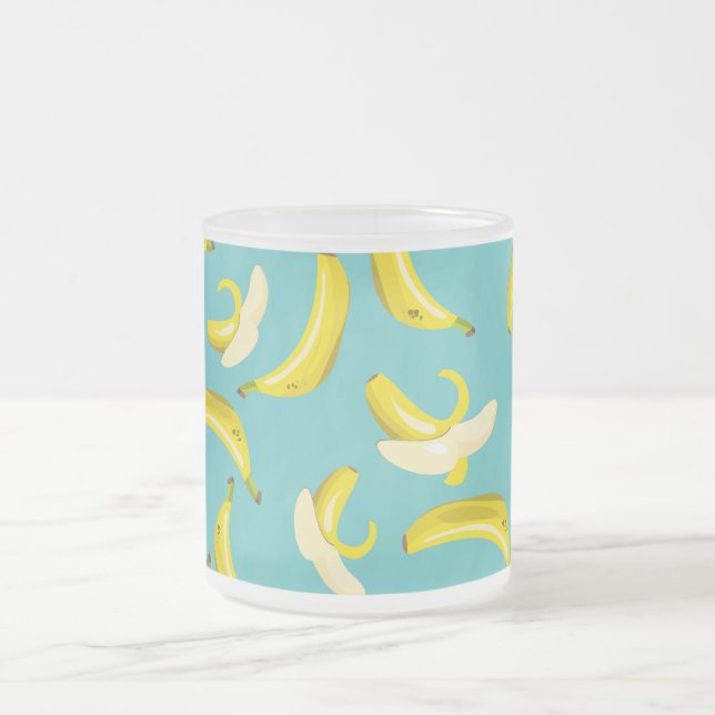 Caneca De Café Vidro Jateado Bananas (Centro)