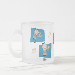 Caneca De Café Vidro Jateado Banda Jazz