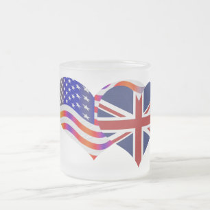 Caneca De Café Vidro Jateado Bandeira Americana Jack União Amor Estrelas Listra