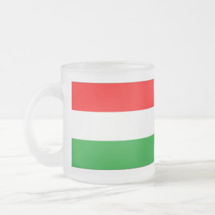 Caneca De Café Vidro Jateado Bandeira da Hungria