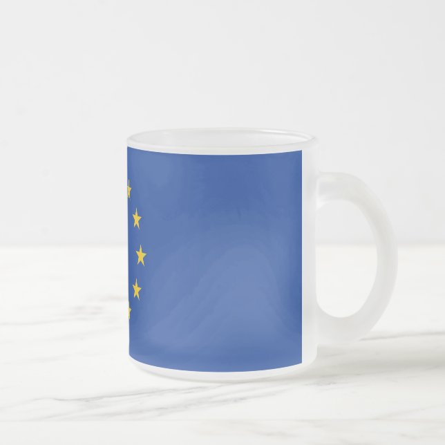 Caneca De Café Vidro Jateado Bandeira da União Europeia (Direita)