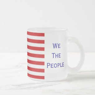 Caneca De Café Vidro Jateado Bandeira de Cidadania Americana Mug
