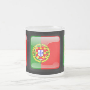 Caneca De Café Vidro Jateado Bandeira de Portugal