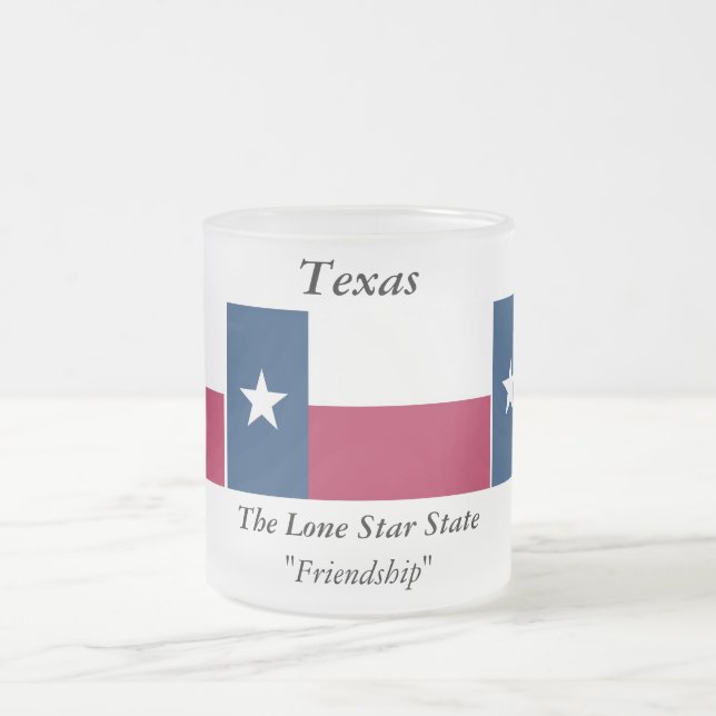 Caneca De Café Vidro Jateado Bandeira do estado de Texas (Centro)