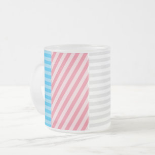 Caneca De Café Vidro Jateado Bandeira do Orgulho Transgênero Abstrata