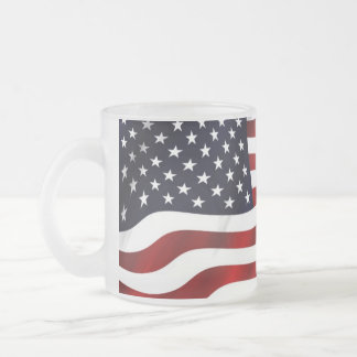 Caneca De Café Vidro Jateado bandeira dos EUA