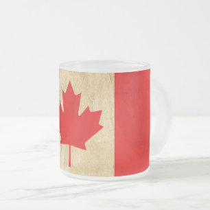Caneca De Café Vidro Jateado Bandeira Nacional Patriótica Original do CANADÁ
