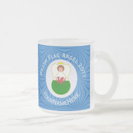 Caneca De Café Vidro Jateado Bandeira Personalizada do Anjo do Hanukkah Galês 
