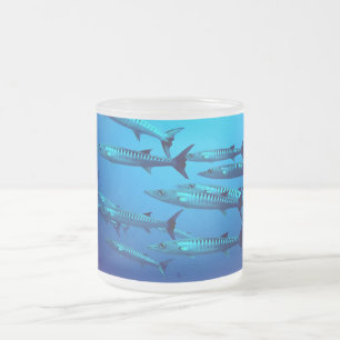 Caneca De Café Vidro Jateado barracuda mergulho mar profundo água oceano tropic