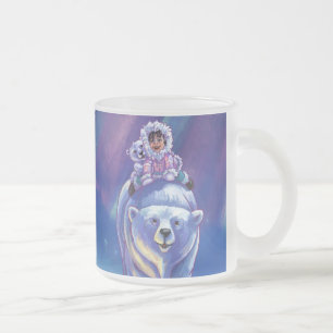 Caneca De Café Vidro Jateado Barramento do Urso Polar