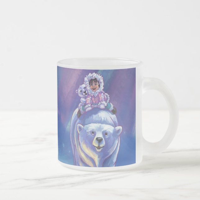 Caneca De Café Vidro Jateado Barramento do Urso Polar (Direita)