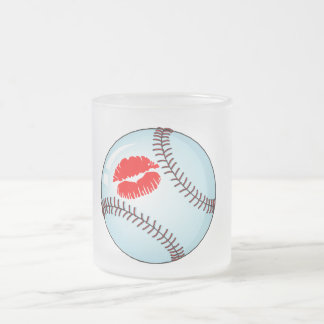 Caneca De Café Vidro Jateado Basebol (beijo)