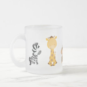 Caneca De Café Vidro Jateado Bebês da selva