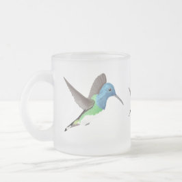 Caneca De Café Vidro Jateado Beija-flor Jacobino Paira - transparente.