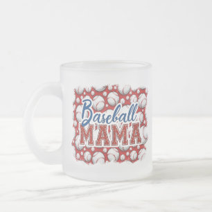 Caneca De Café Vidro Jateado Beisebol Mama Baseball Themed Fosco Mug