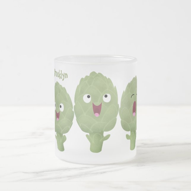 Caneca De Café Vidro Jateado Bela canção de alcachofras (Centro)