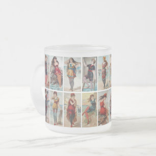 Caneca De Café Vidro Jateado Beldades do Surf de 1889