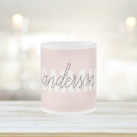 Caneca De Café Vidro Jateado Beleza Rosa Moderna Pastel Personalizada Seu Nome<br><div class="desc">Beleza Rosa Moderna Pastel Personalizada Seu Nome</div>