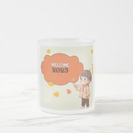 CANECA DE CAFÉ VIDRO JATEADO BEM-VINDO 2025