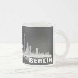 Caneca De Café Vidro Jateado Berlim cidade Skyline - taça, copo, Mug/