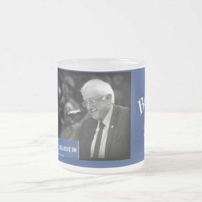 Caneca De Café Vidro Jateado Bernie para o Presidente 2020 Mug (Centro)