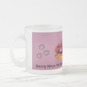 Caneca De Café Vidro Jateado Berry É Bom Comê-Lo