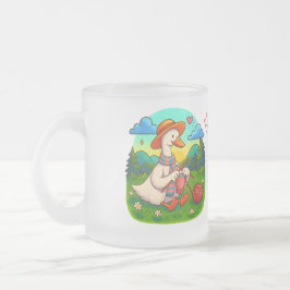 Caneca De Café Vidro Jateado Best Mum Cute Knitting Goose Coffee Mug