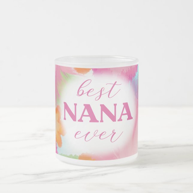 Caneca De Café Vidro Jateado Best Nana Ever Sublimation-25972 (Centro)