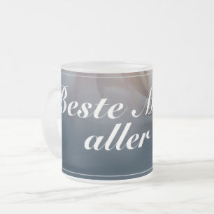 Caneca De Café Vidro Jateado Beste Mutter aller Zeiten mit großer rosa Rosa