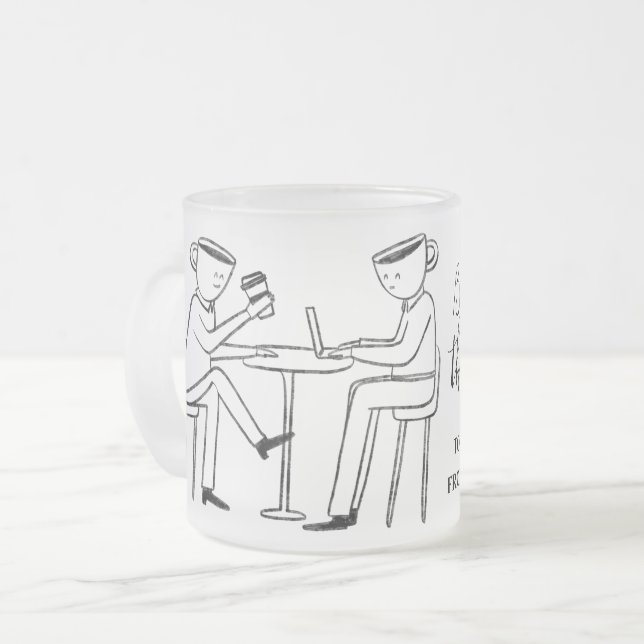 Caneca De Café Vidro Jateado Better latte than never! white (Frente Esquerda)