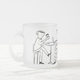 Caneca De Café Vidro Jateado Better latte than never! white