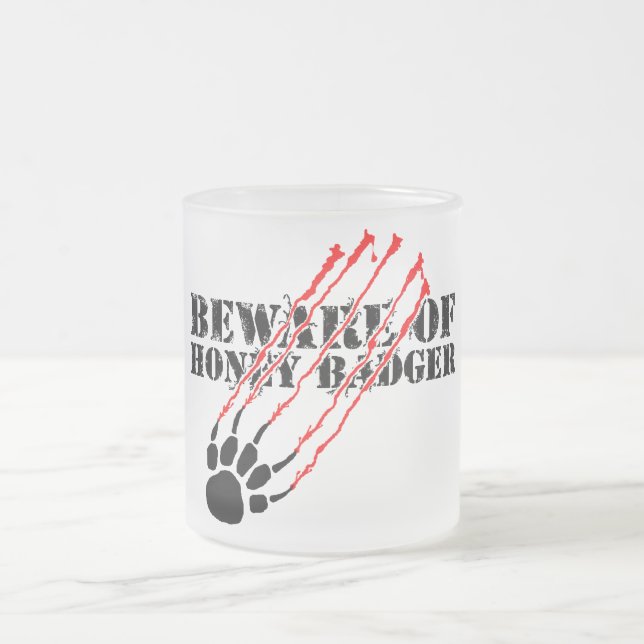 Caneca De Café Vidro Jateado Beware do texugo de mel (Centro)
