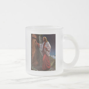 Caneca De Café Vidro Jateado bíblia fé Jesus Cristo pintura antiga vintage