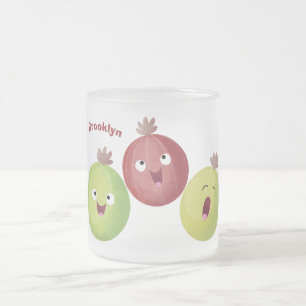 Caneca De Café Vidro Jateado Bicho de groselha canta