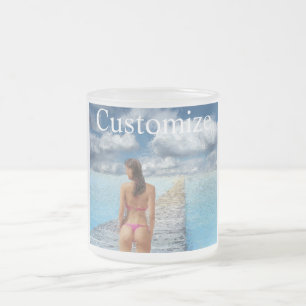 Caneca De Café Vidro Jateado Bikini Girl Thunder_Cove