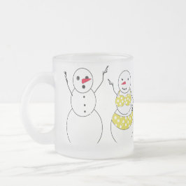 Caneca De Café Vidro Jateado Bikini Time Snowmen