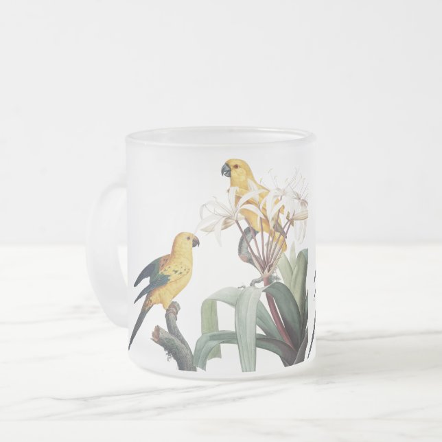 Caneca De Café Vidro Jateado Bird Love Mugs (Frente Esquerda)