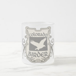 Caneca De Café Vidro Jateado Birder de Colorado