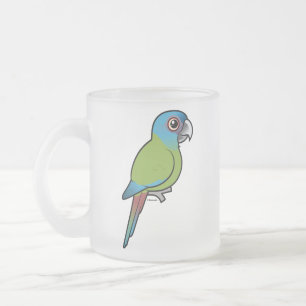 Caneca De Café Vidro Jateado Birdorable Azul-dirigiu o Macaw