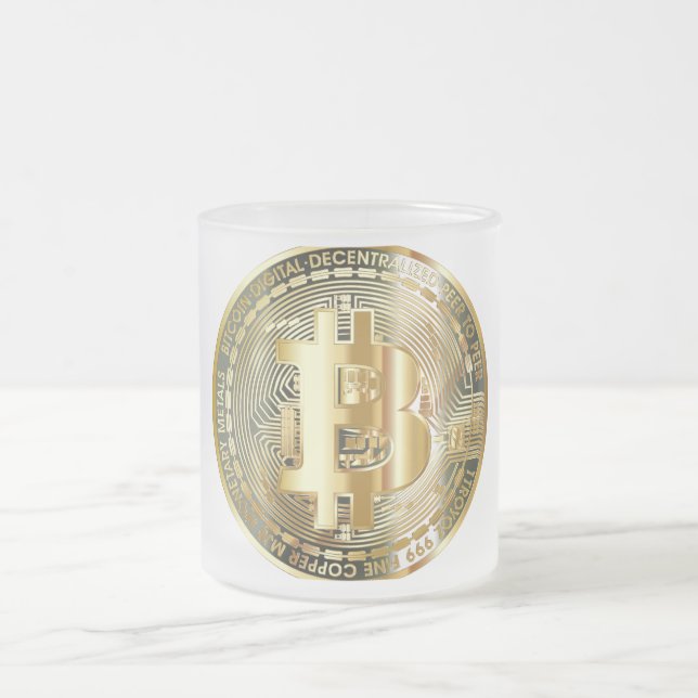 Caneca De Café Vidro Jateado Bitmoney (Centro)