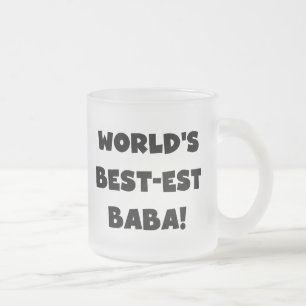 Caneca De Café Vidro Jateado Black Text Best Baba T-shirts e presentes