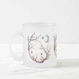 Caneca De Café Vidro Jateado Blossomas de Cereja Ligado - Elegante