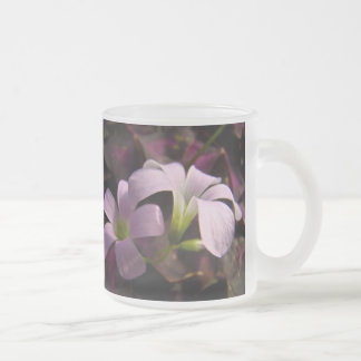 Caneca De Café Vidro Jateado Blossomas Oxalis Roxos