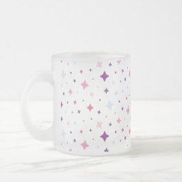 Caneca De Café Vidro Jateado Blue Pink Purple Stars Cosmic Space Night Sky.