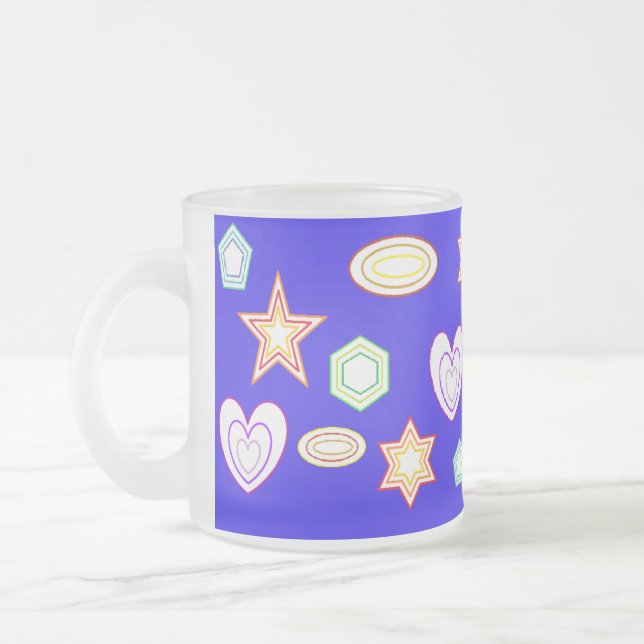 Caneca De Café Vidro Jateado Blue Shapes mug (Esquerda)