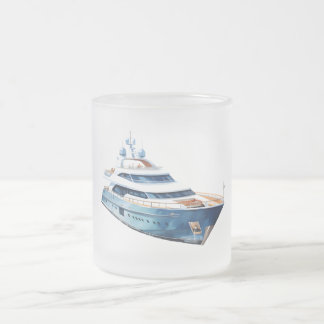 Caneca De Café Vidro Jateado Boat