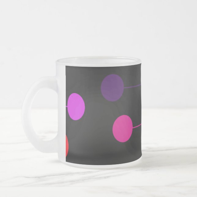 Caneca De Café Vidro Jateado Bola e linha a preto (Esquerda)