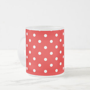 Caneca De Café Vidro Jateado Bolinhas